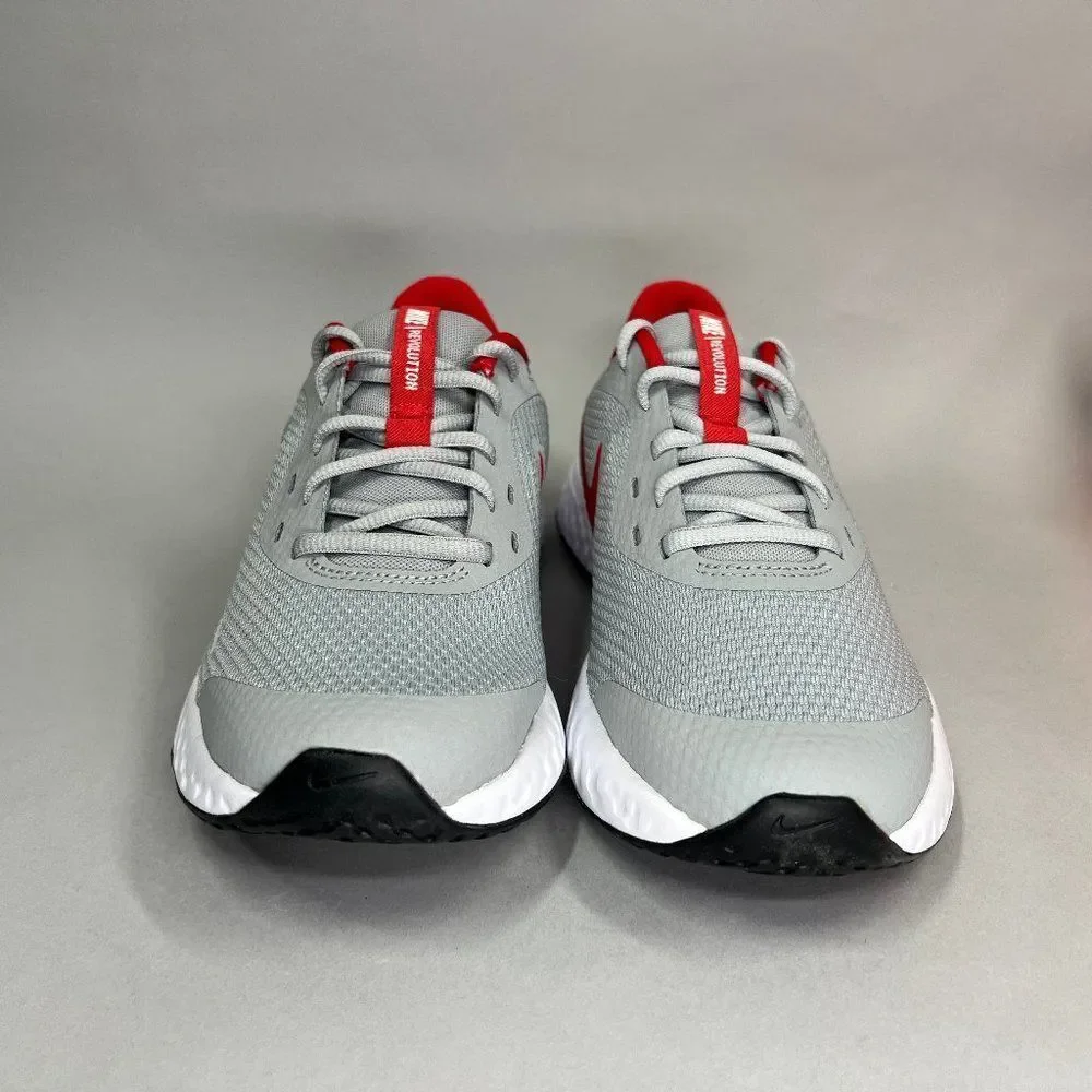 Nike Revolution 5 Running Shoes Youth Size 6 Grey Red Athletic Training Sneakers